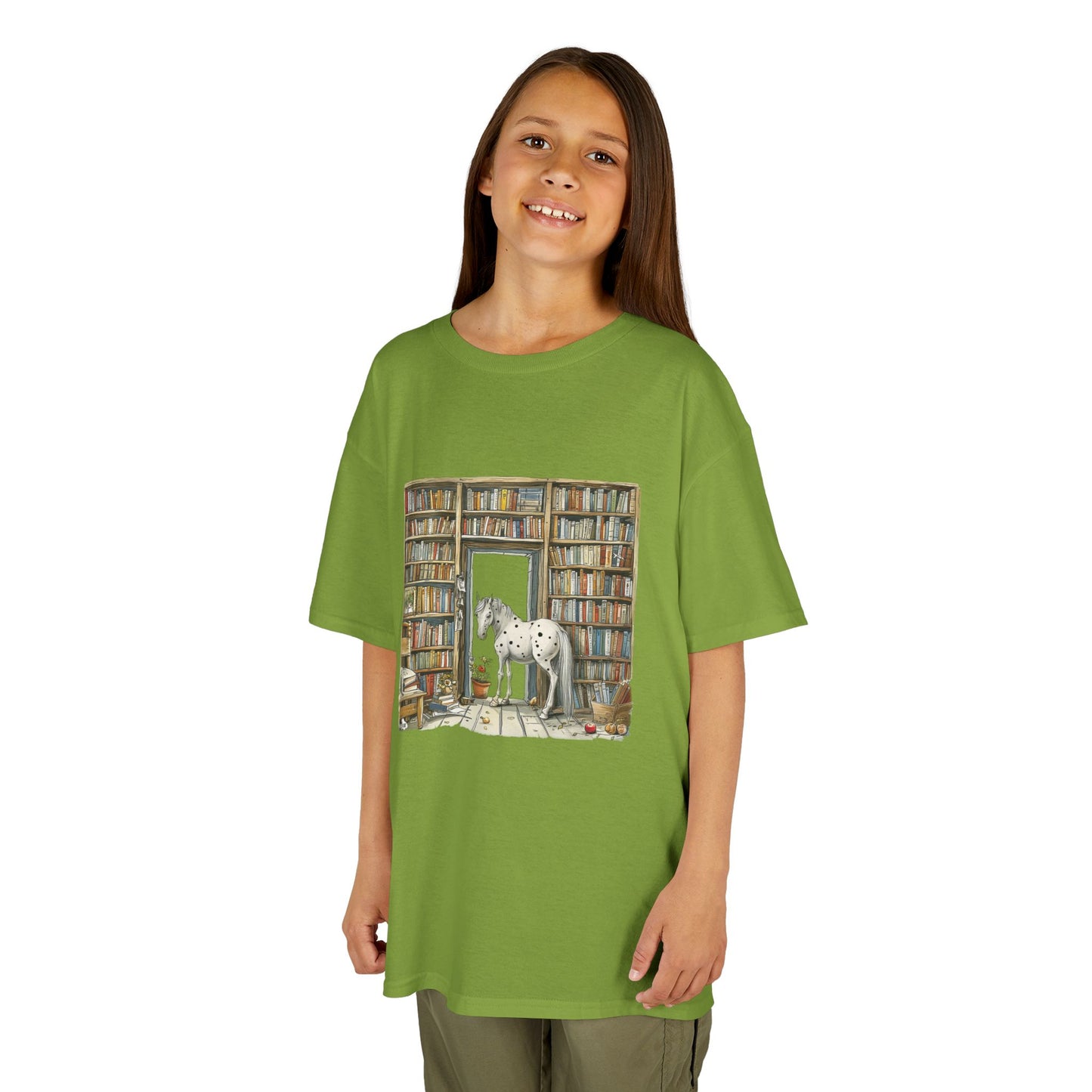 Horse in a Library - Kids T-shirt