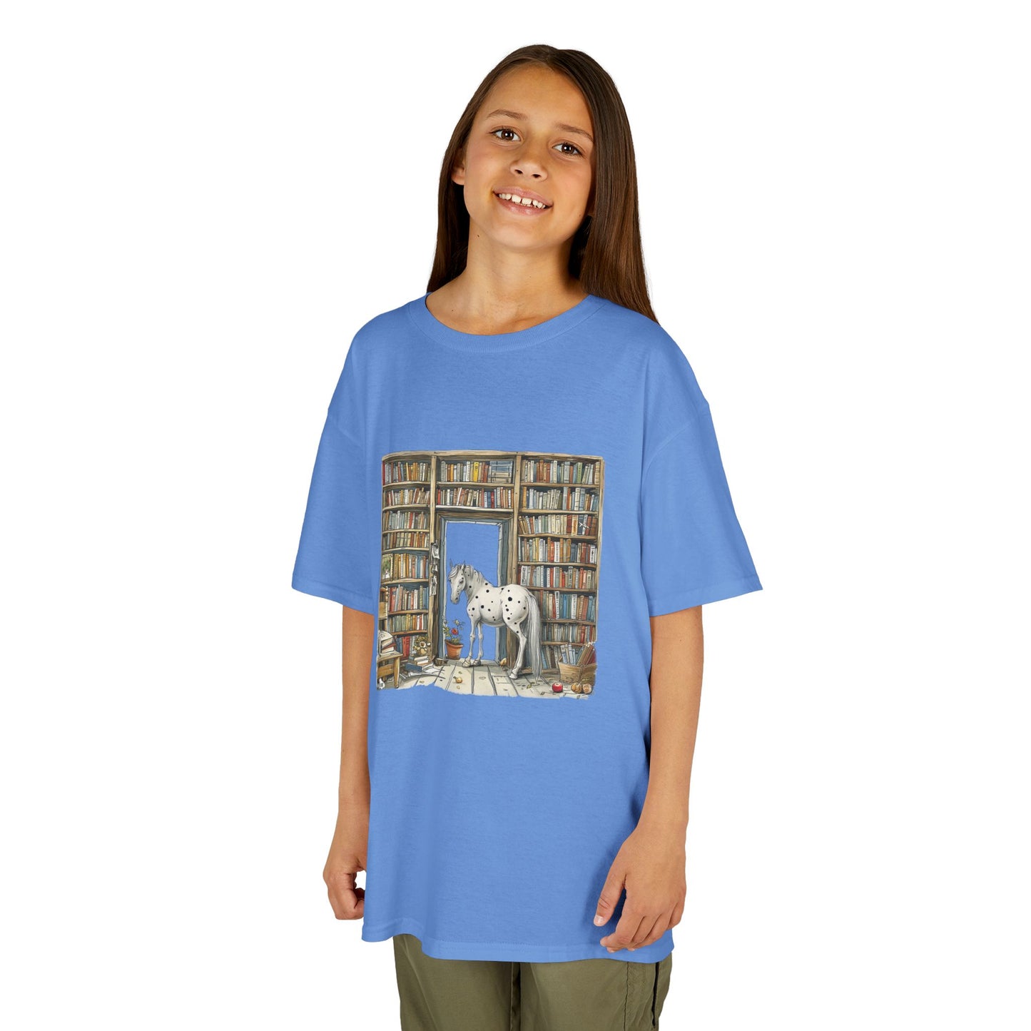 Horse in a Library - Kids T-shirt