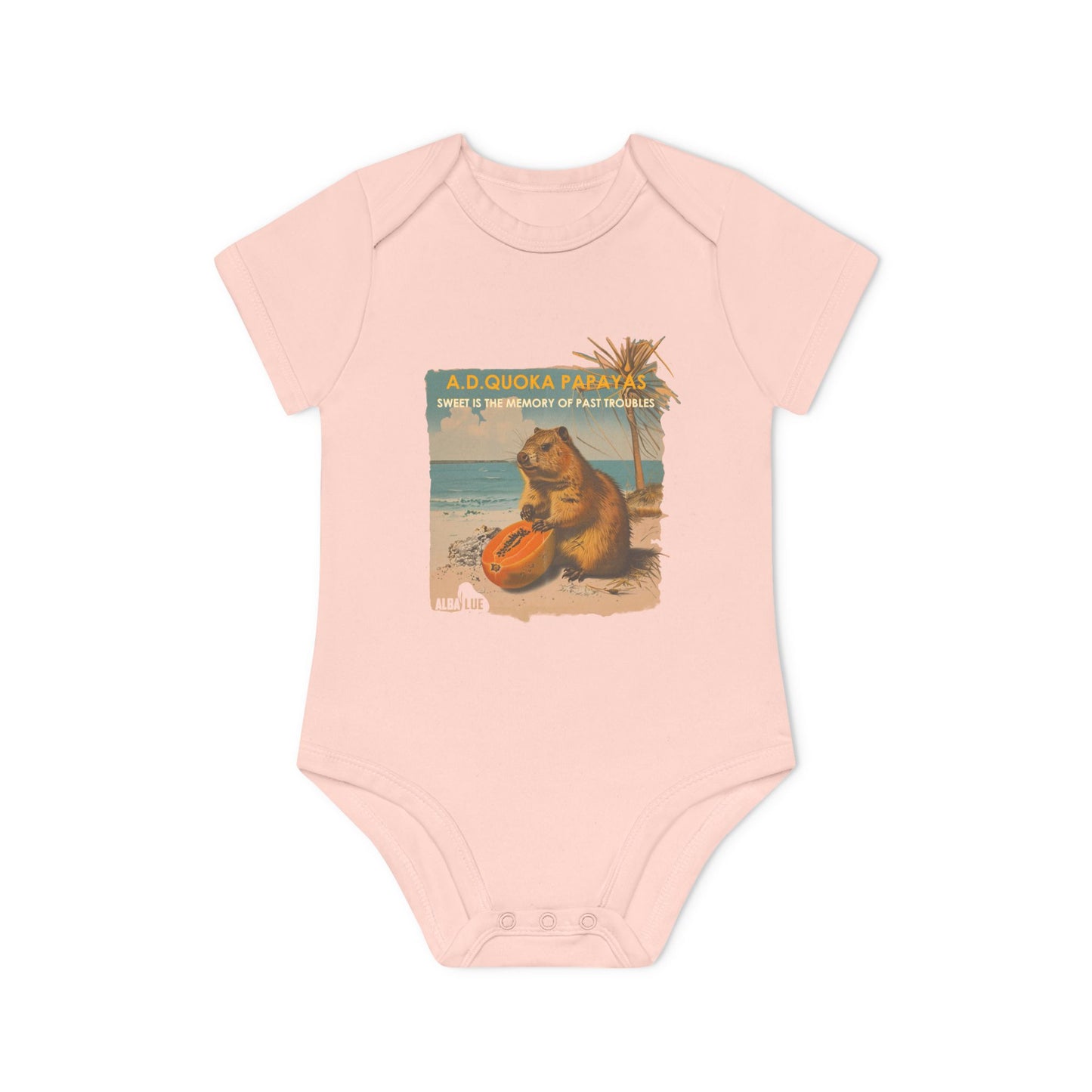 Retro A.D. Quokka Papayas - Infant Bodysuit Organic