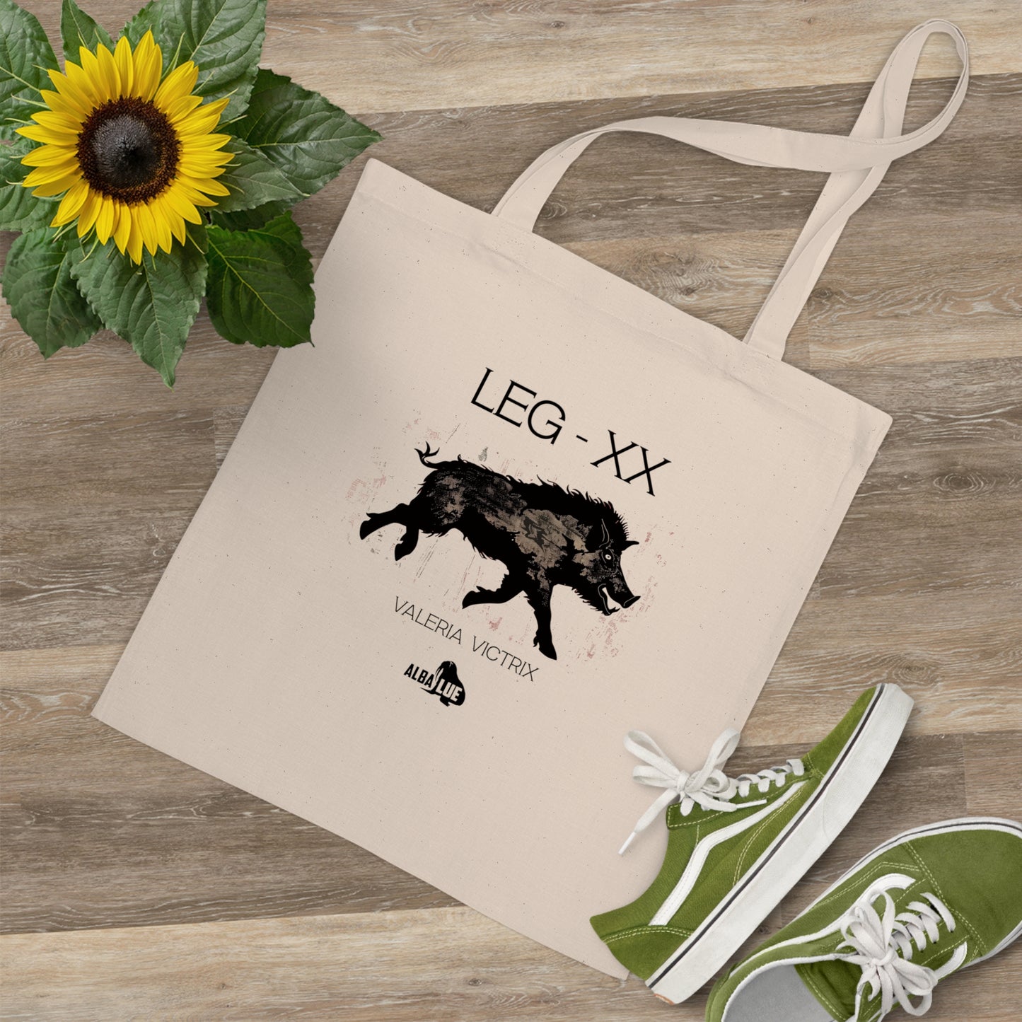 Wild Boar Graphic Tote Bag — 'LEG • XX' Vintage Latin Design