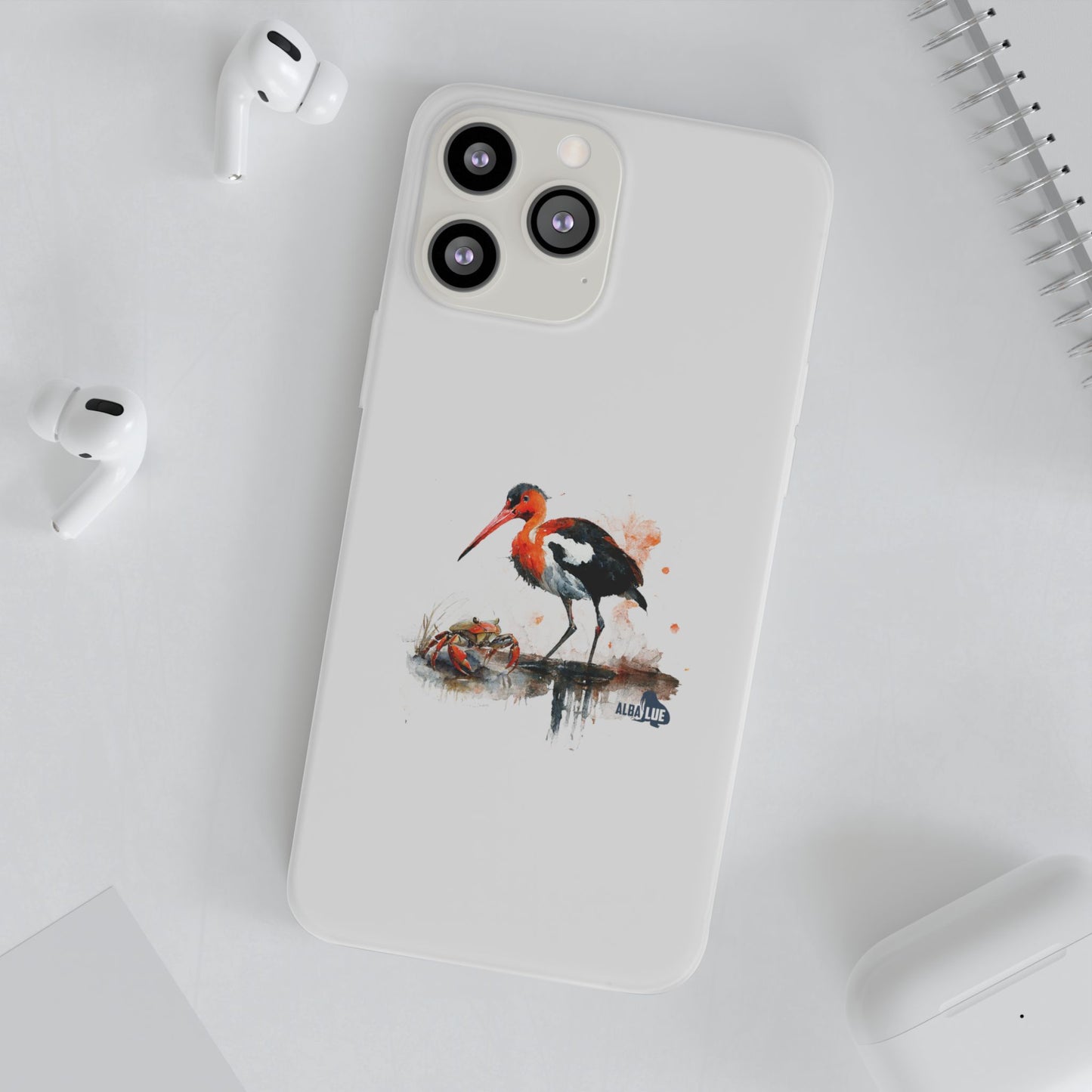 Bird Watercolor Phone Case — Painted Water Bird Flexi Case