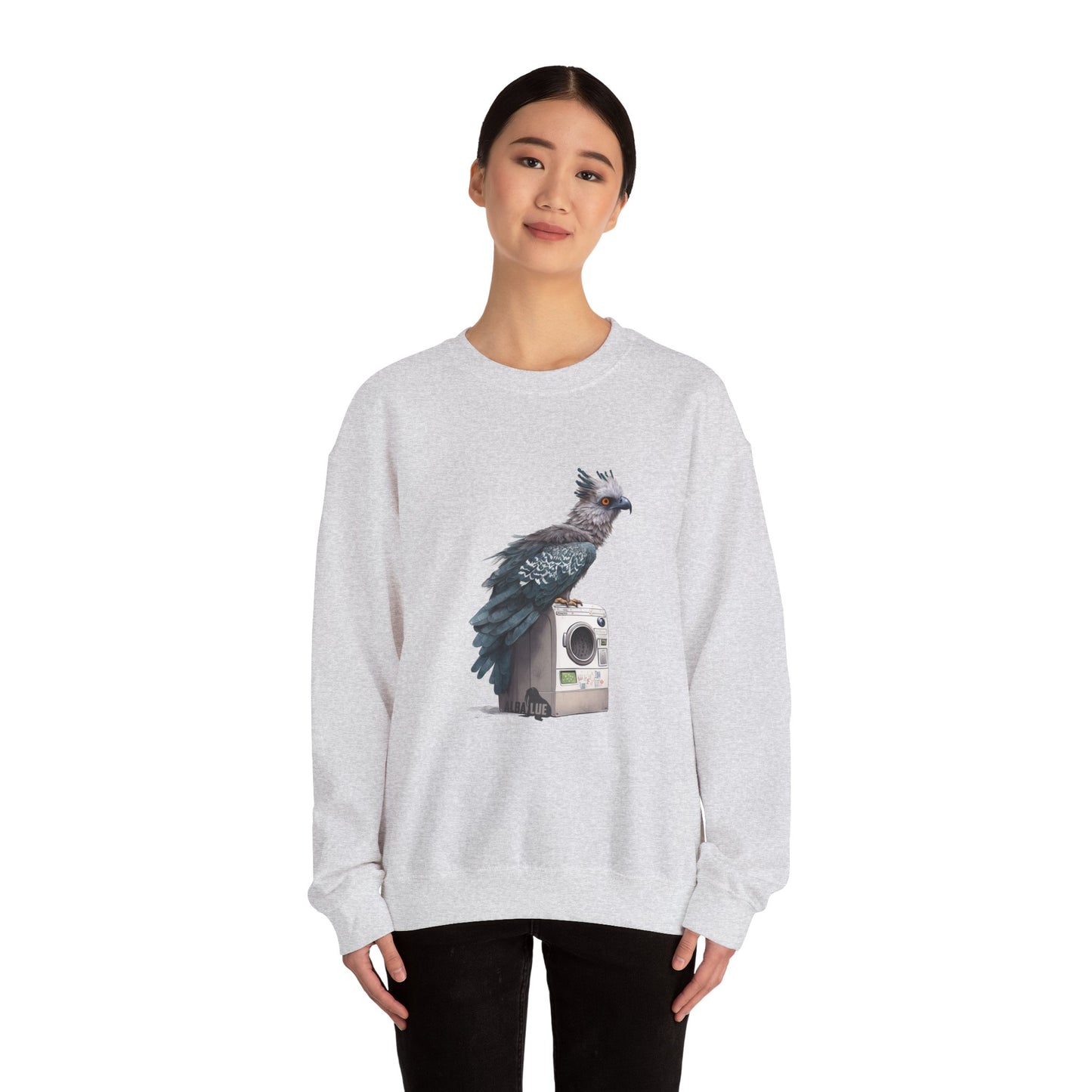 Harpy Eagle Sitting on a Washing Machine  - Crewneck Sweatshirt