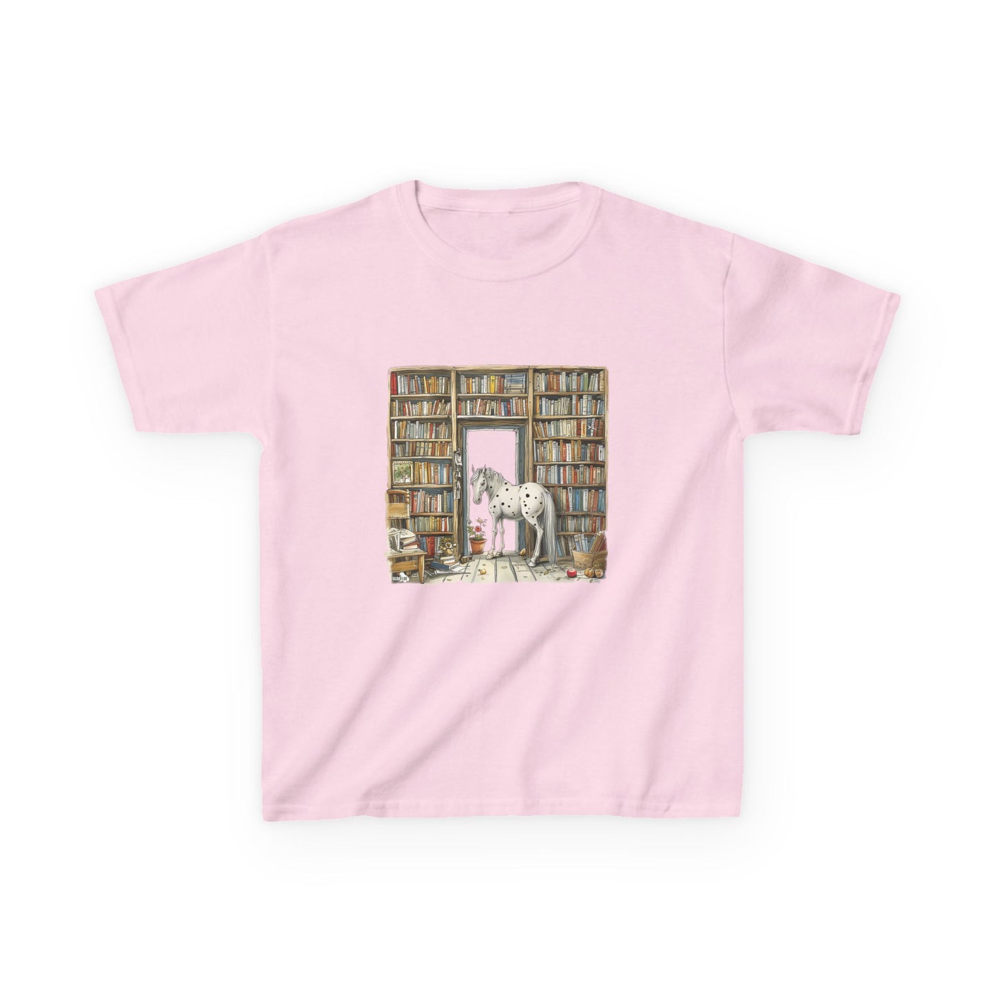 Horse in a Library - Kids T-shirt