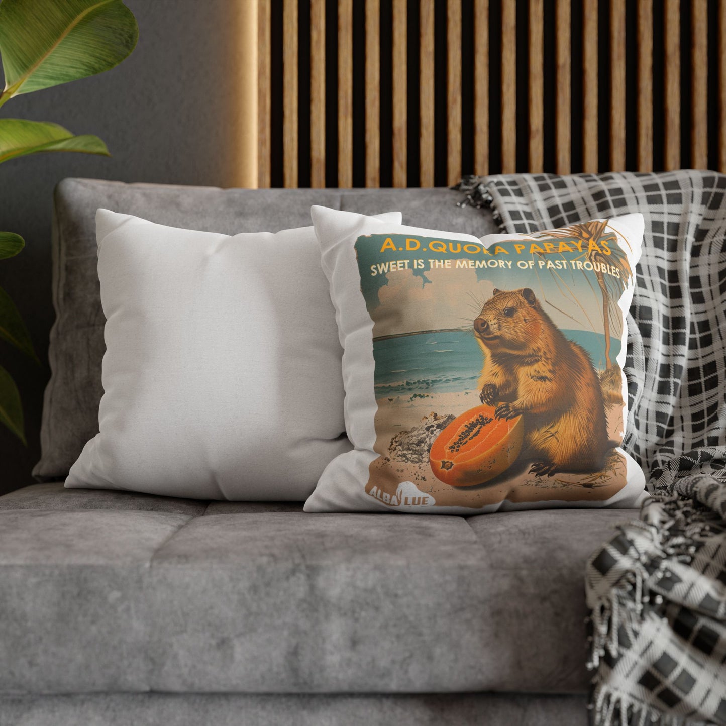 Retro A.D. Quokka Papayas - Pillowcase