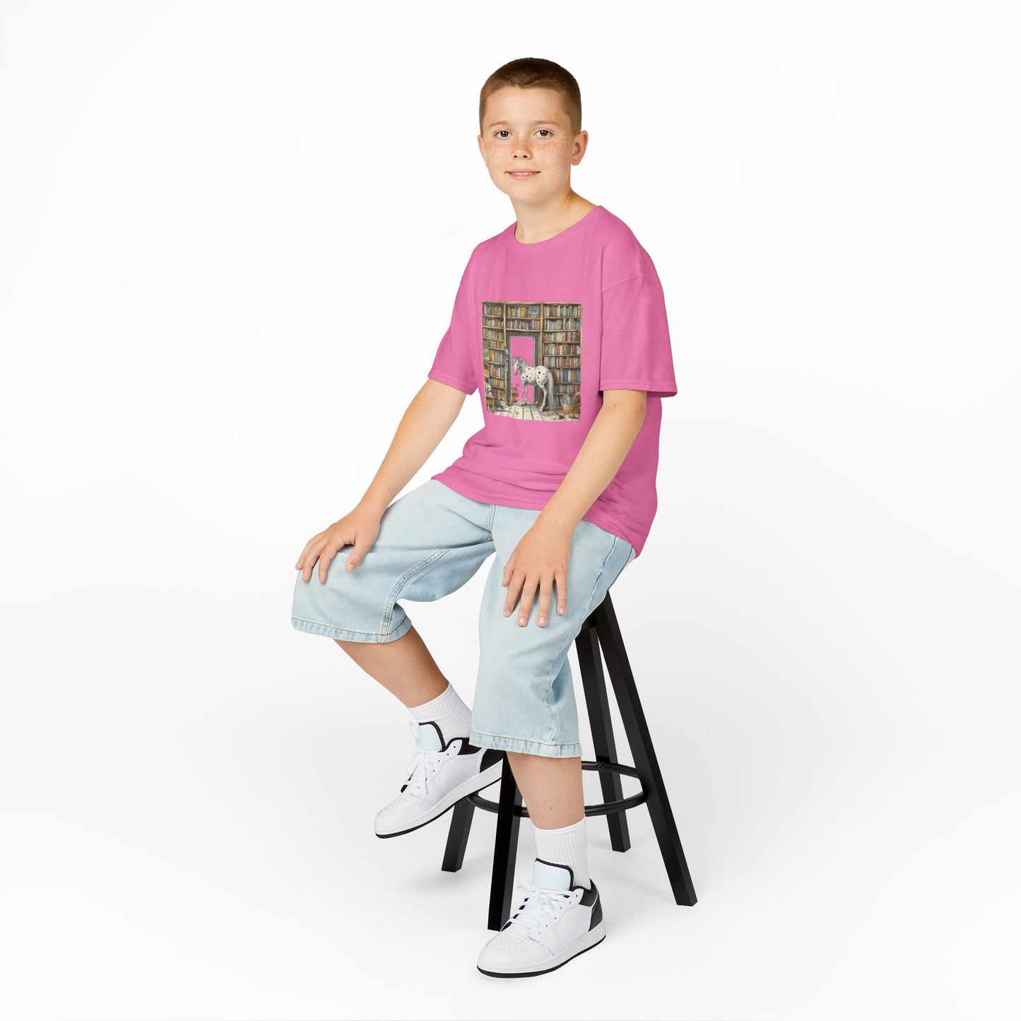 Horse in a Library - Kids T-shirt