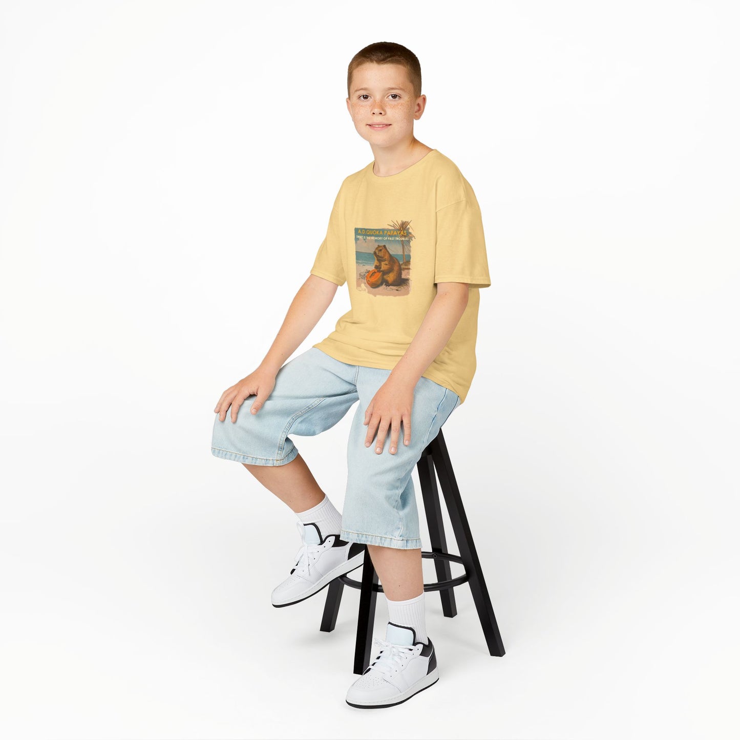 Retro A.D. Quokka Papayas - Kids T-Shirt