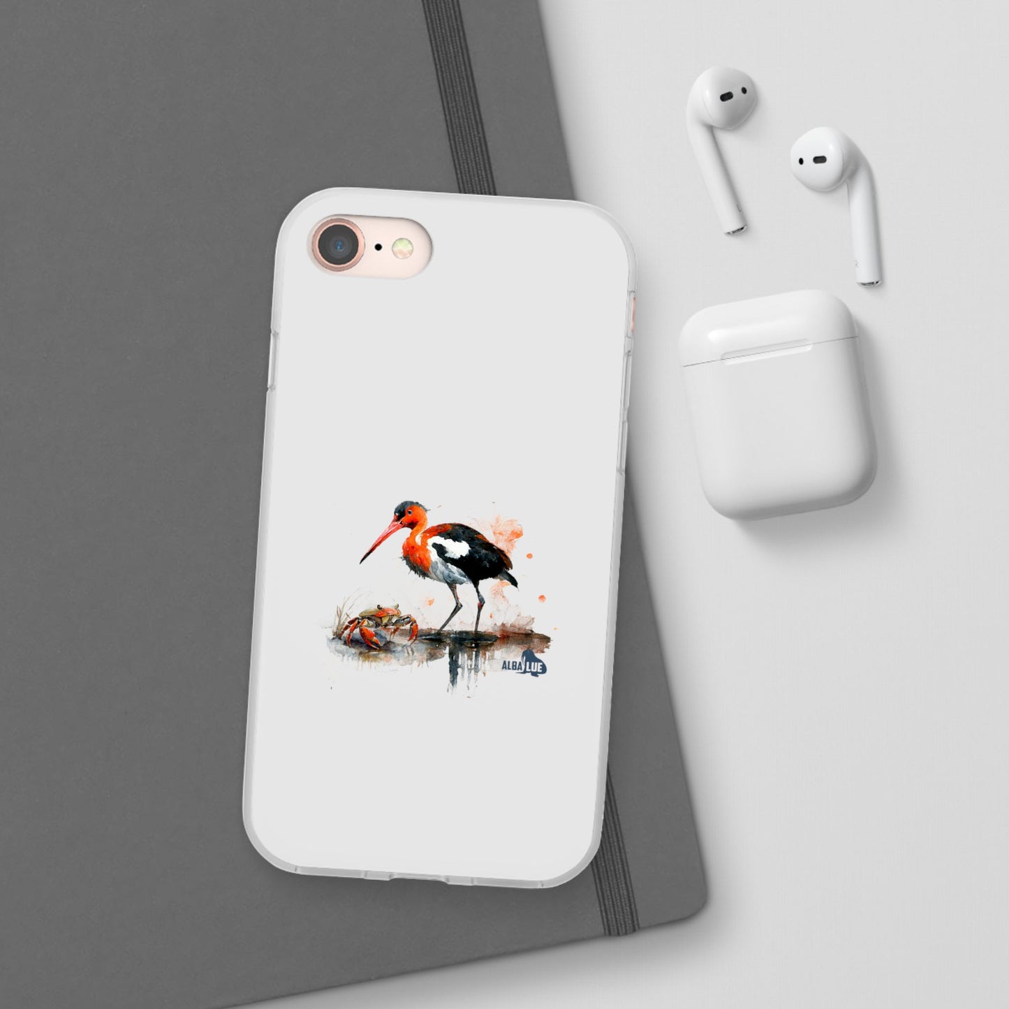 Bird Watercolor Phone Case — Painted Water Bird Flexi Case