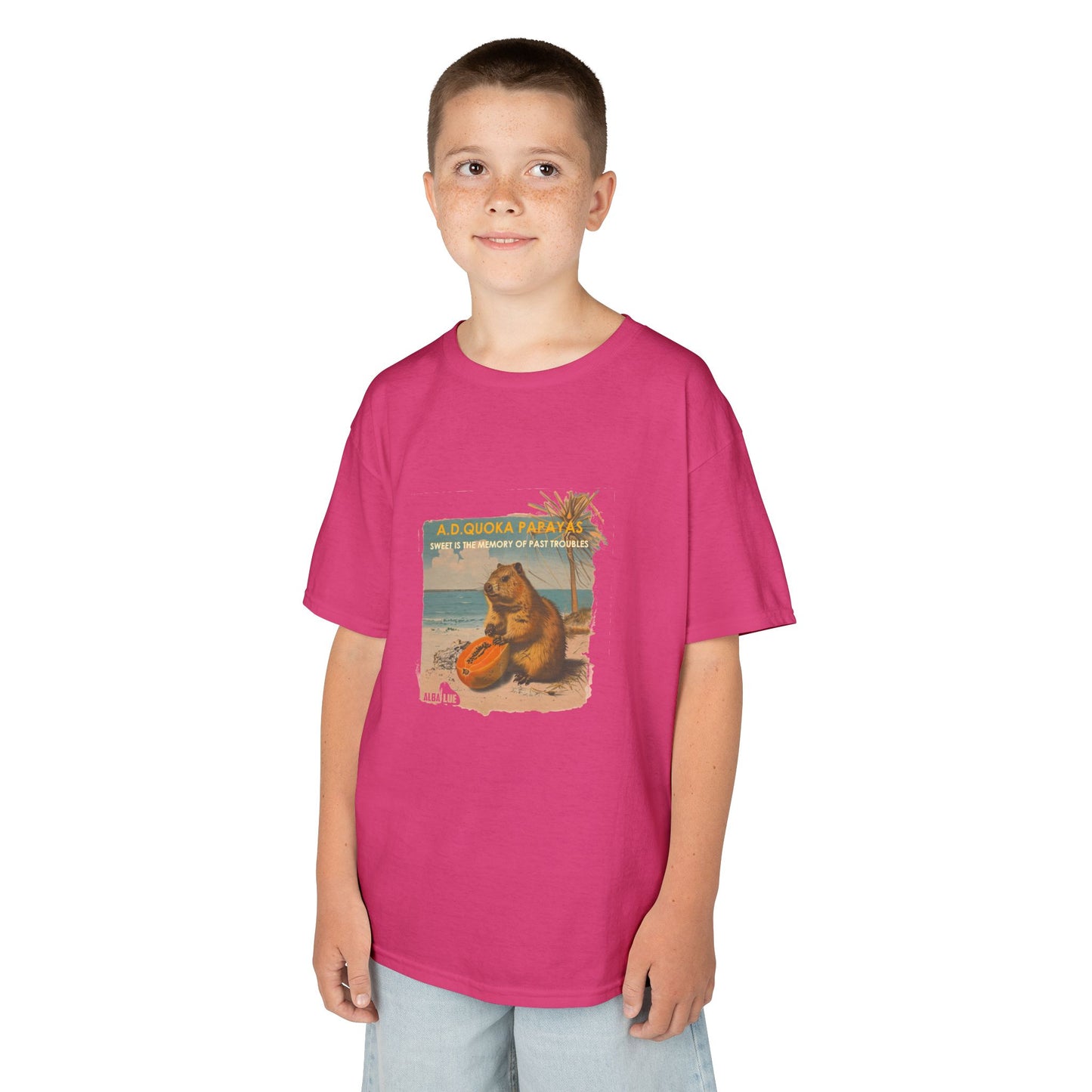 Retro A.D. Quokka Papayas - Kids T-Shirt