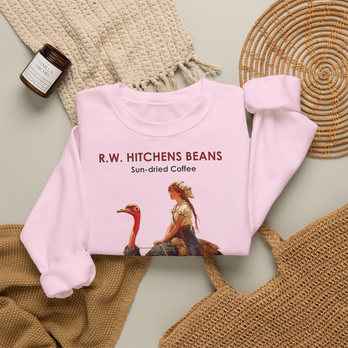 Vintage Ostrich Coffee Ad - Crewneck Sweatshirt