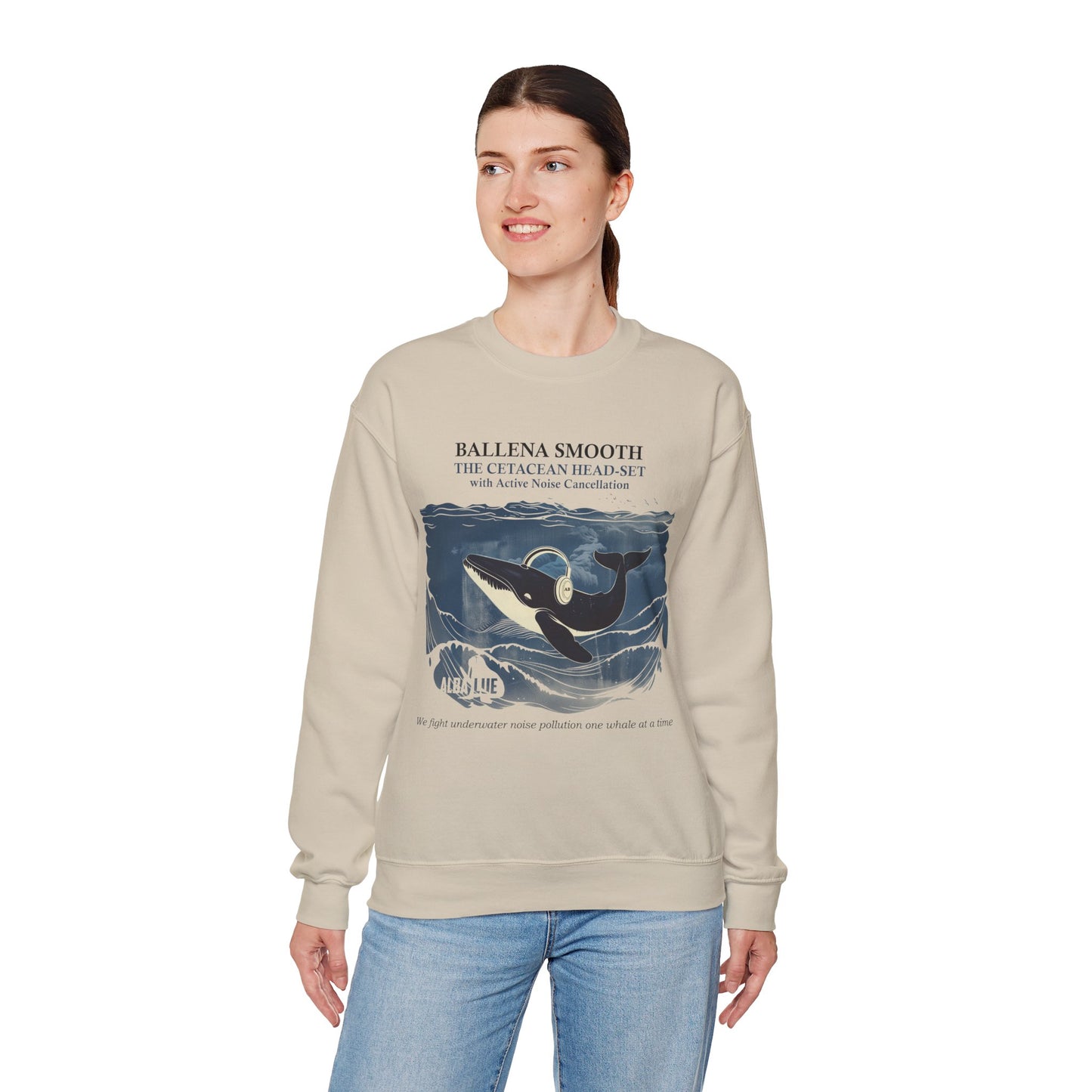 Whale Headphone - Crewneck Sweatshirt