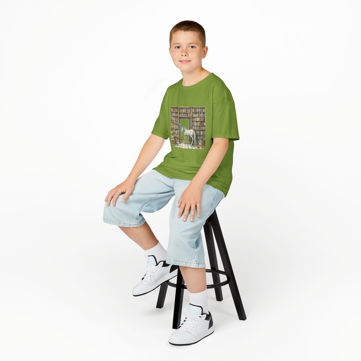 Horse in a Library - Kids T-shirt