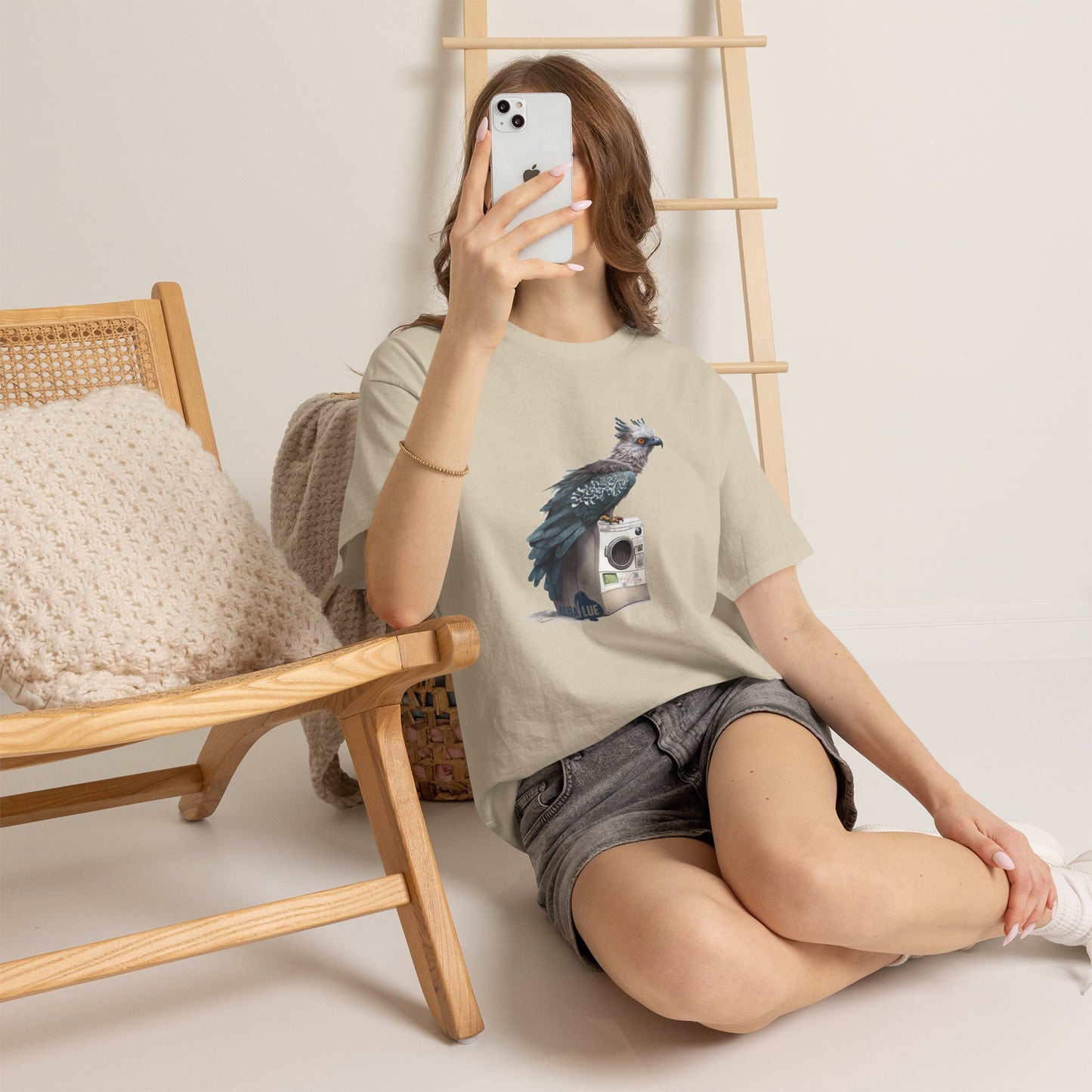 Harpy Eagle Sitting on a Washing Machine  - T-Shirt