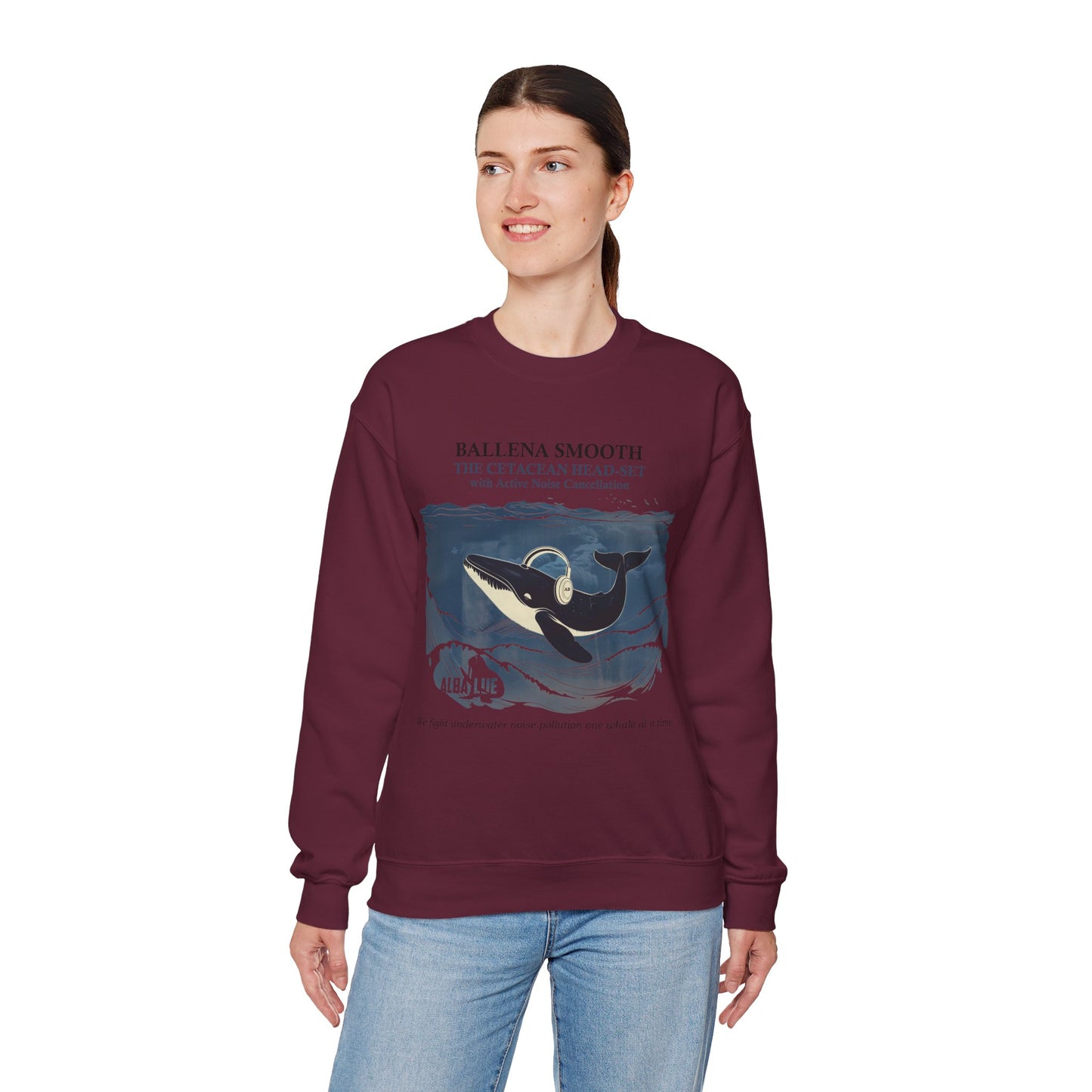 Whale Headphone - Crewneck Sweatshirt