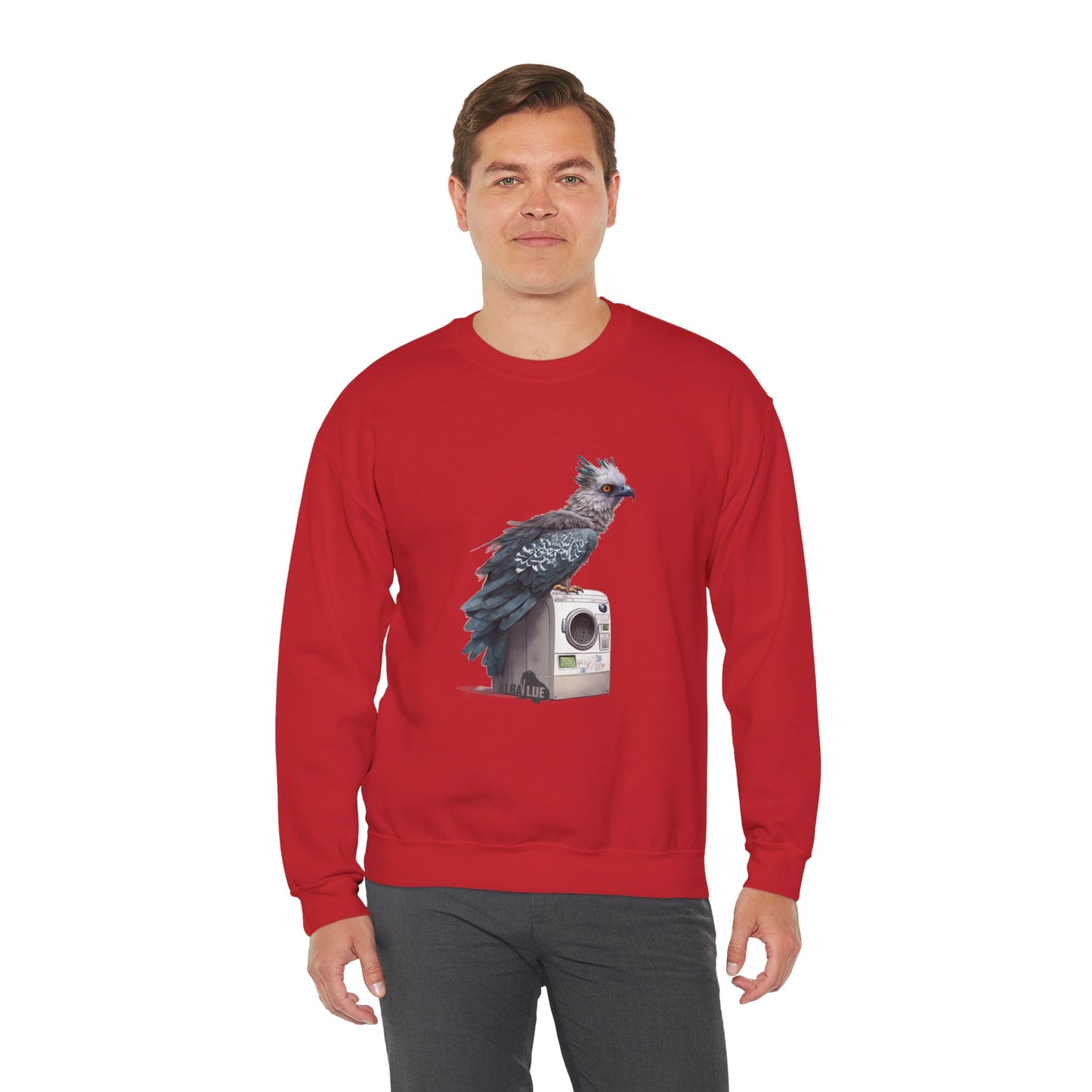 Harpy Eagle Sitting on a Washing Machine  - Crewneck Sweatshirt