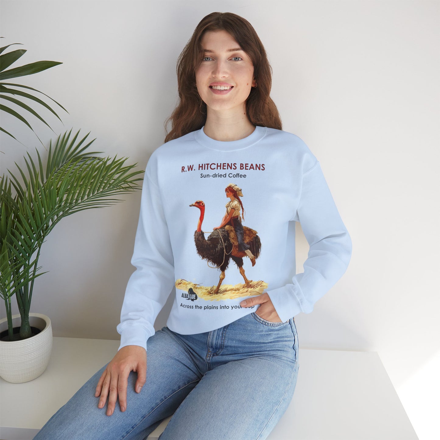 Vintage Ostrich Coffee Ad - Crewneck Sweatshirt