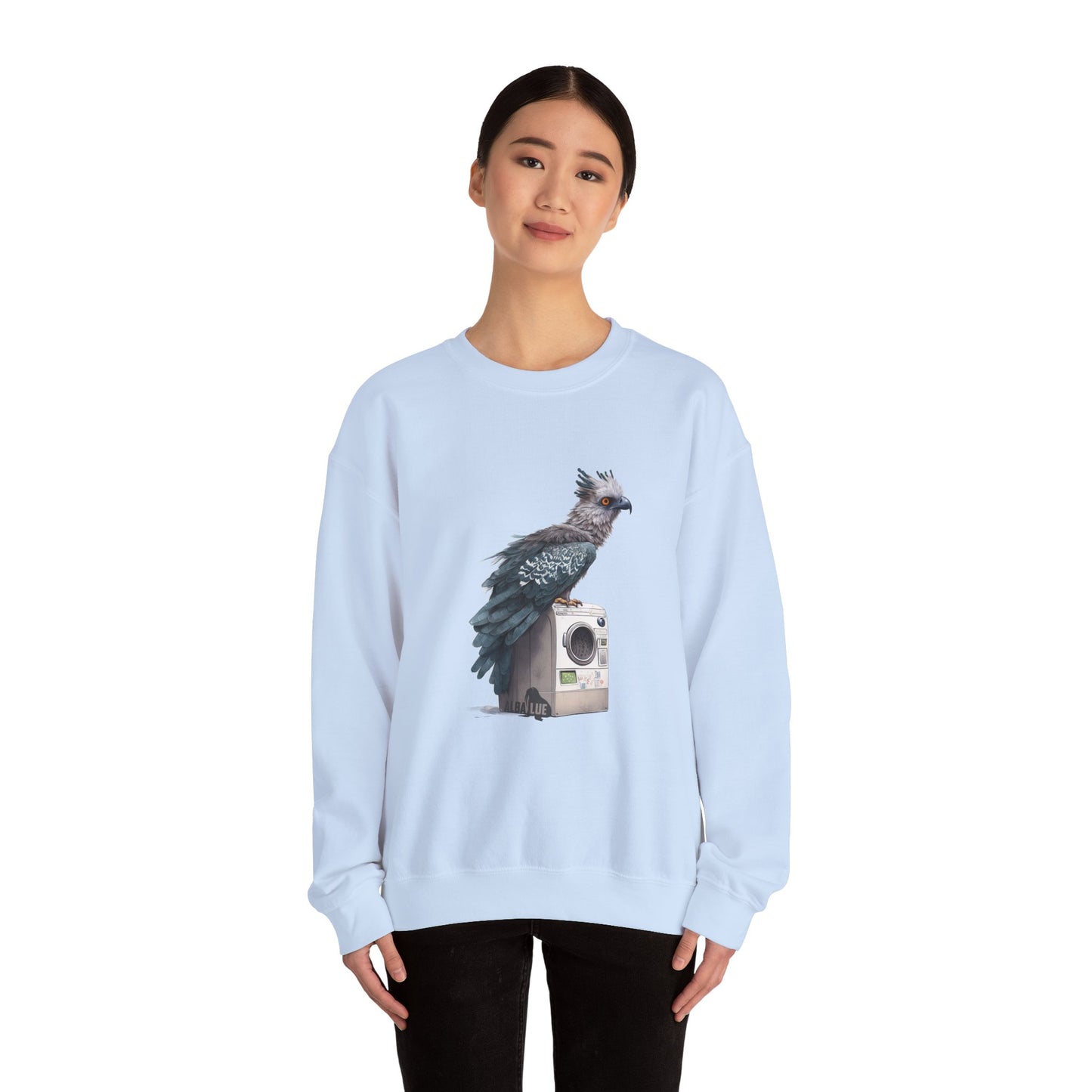 Harpy Eagle Sitting on a Washing Machine  - Crewneck Sweatshirt