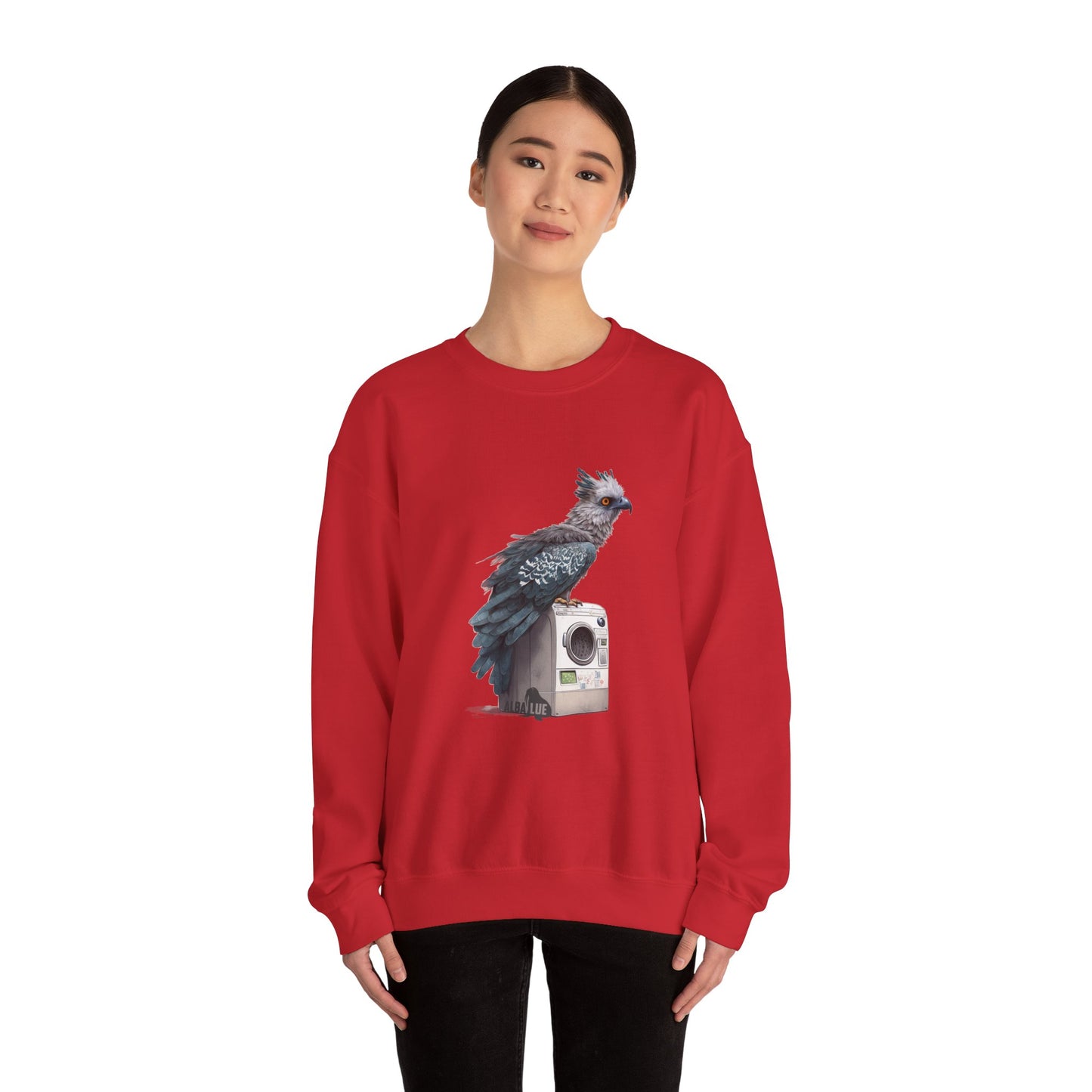 Harpy Eagle Sitting on a Washing Machine  - Crewneck Sweatshirt