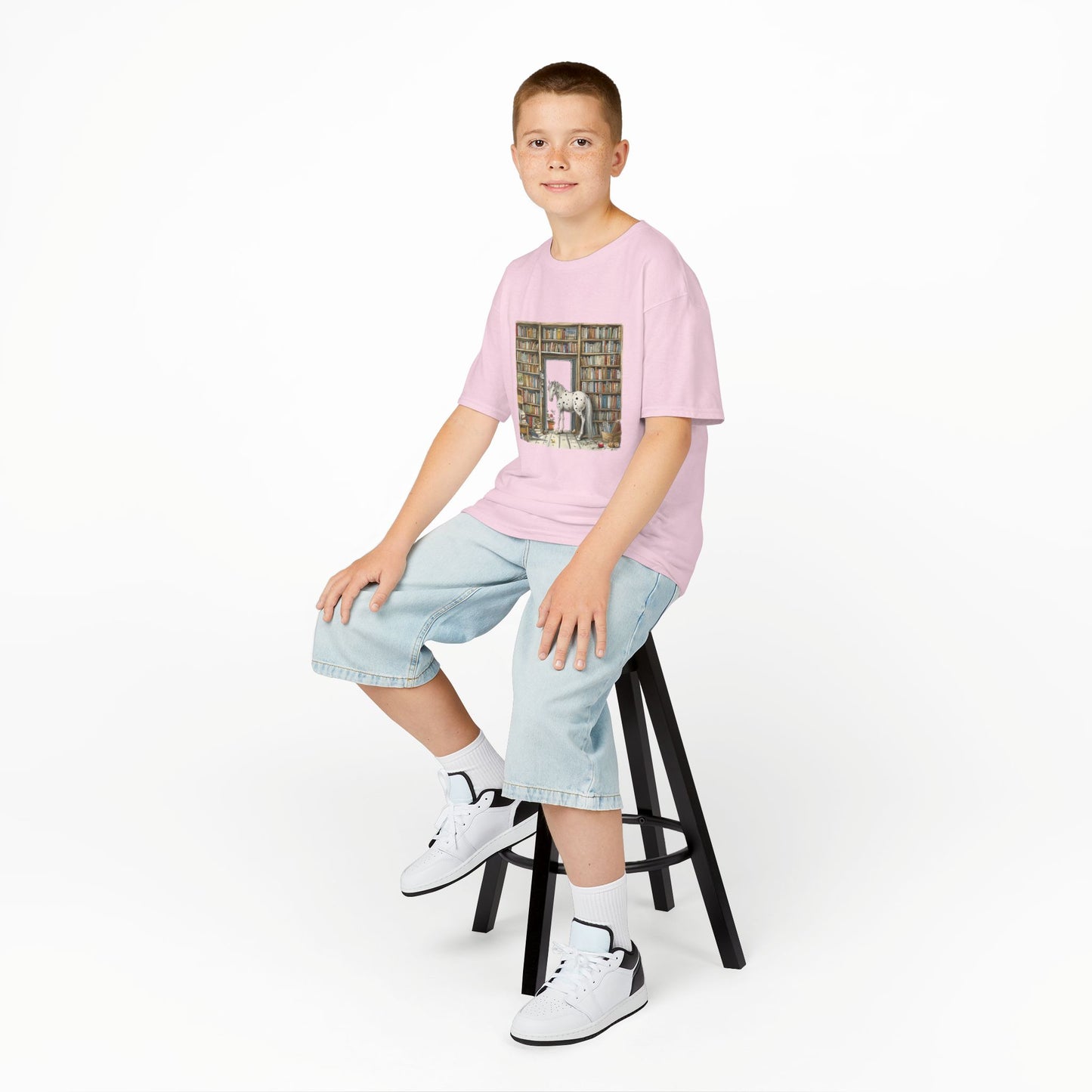 Horse in a Library - Kids T-shirt