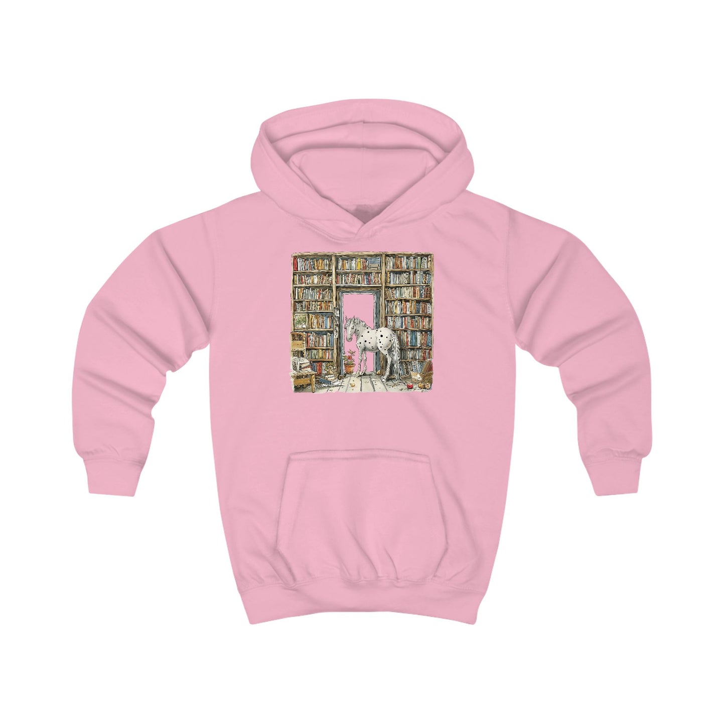 Horse in a Library - Hoodie for Toddlers and Kids