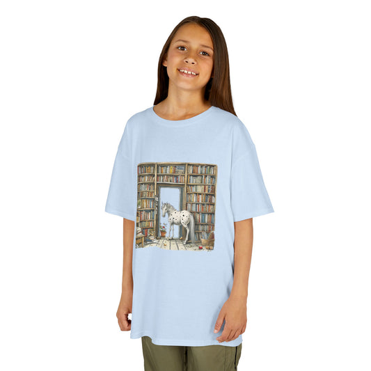 Horse in a Library - Kids T-shirt