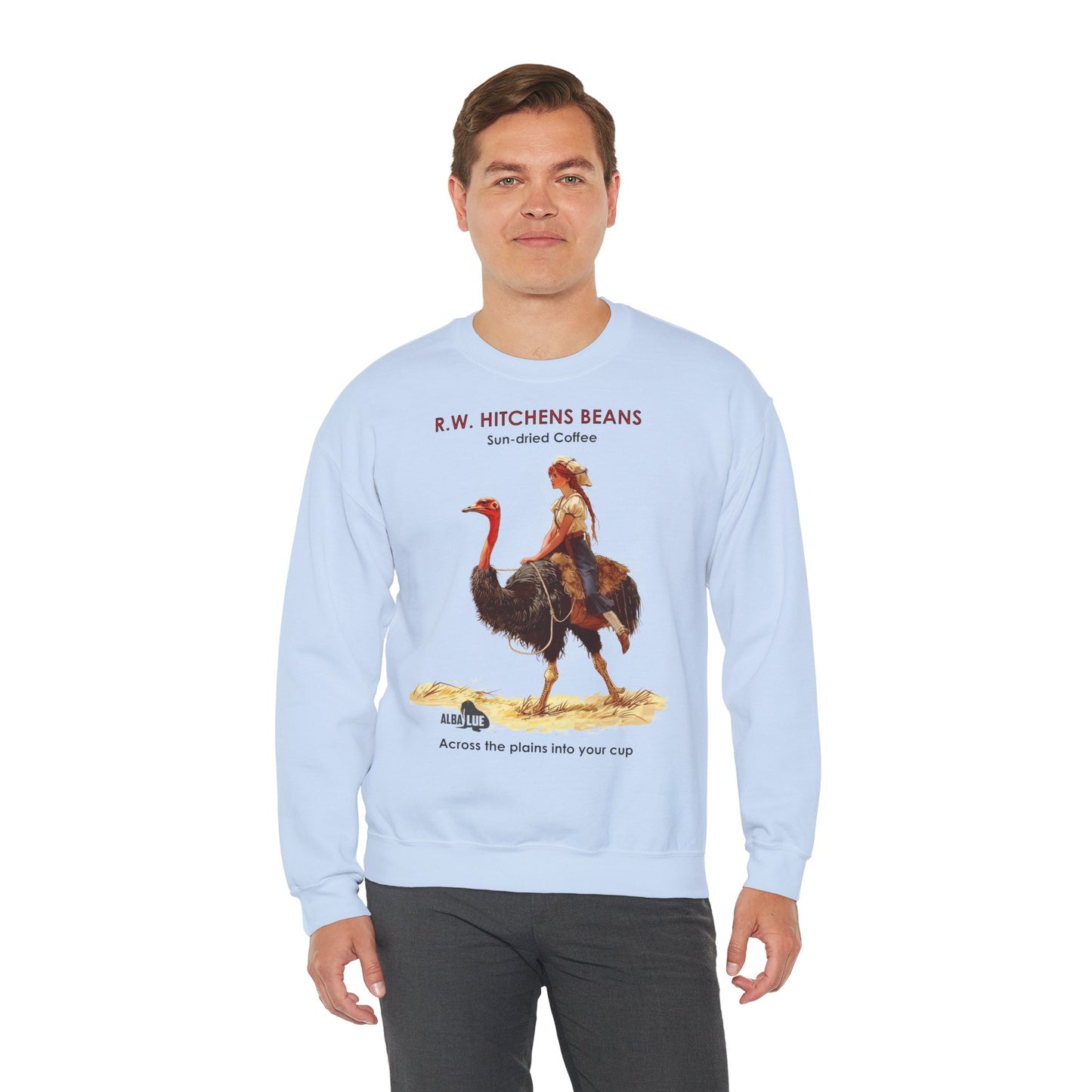 Vintage Ostrich Coffee Ad - Crewneck Sweatshirt