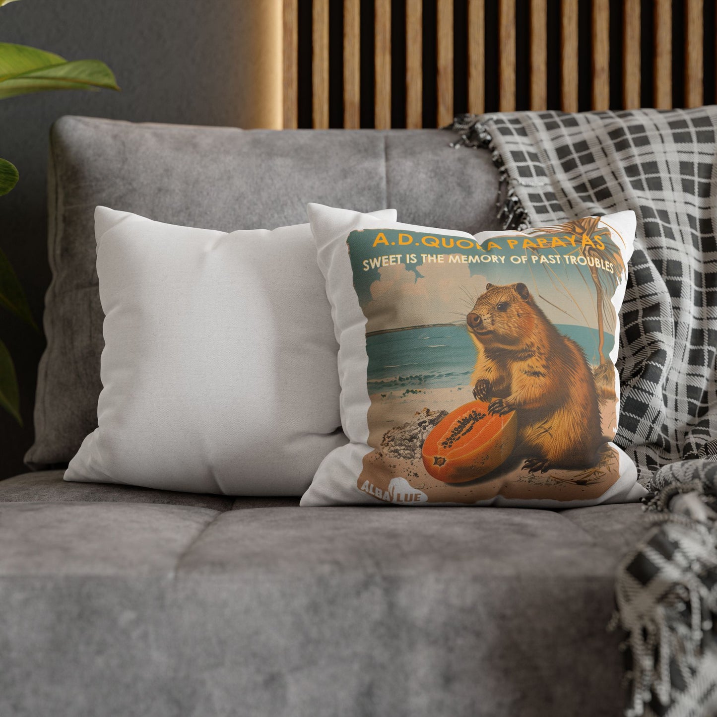 Retro A.D. Quokka Papayas - Pillowcase