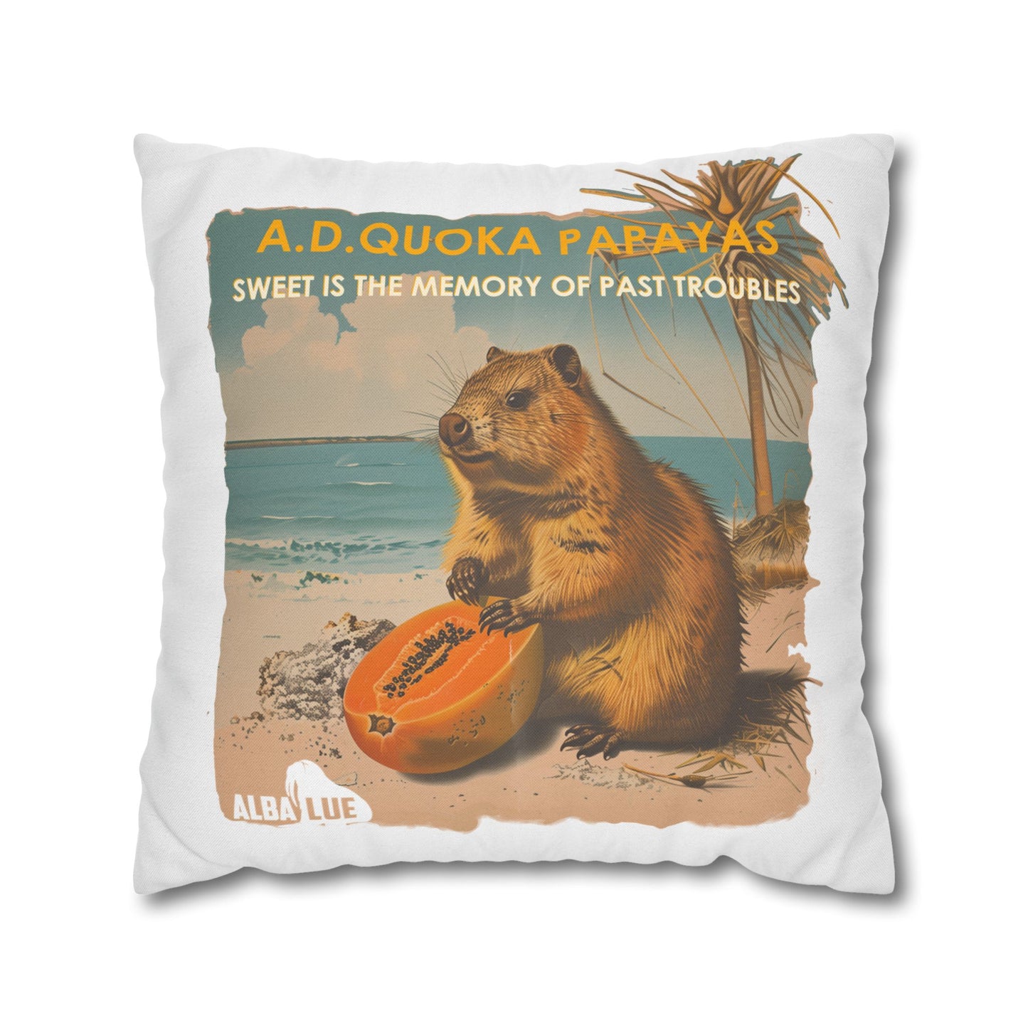 Retro A.D. Quokka Papayas - Pillowcase