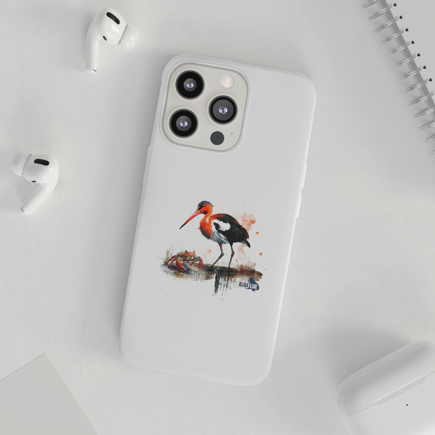 Bird Watercolor Phone Case — Painted Water Bird Flexi Case